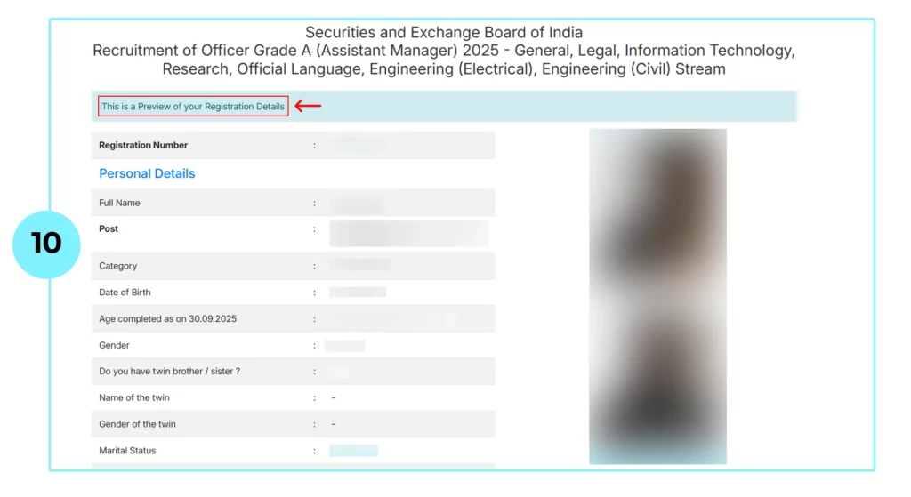 How to complete SEBI Grade A Registration and apply online - Step 10
